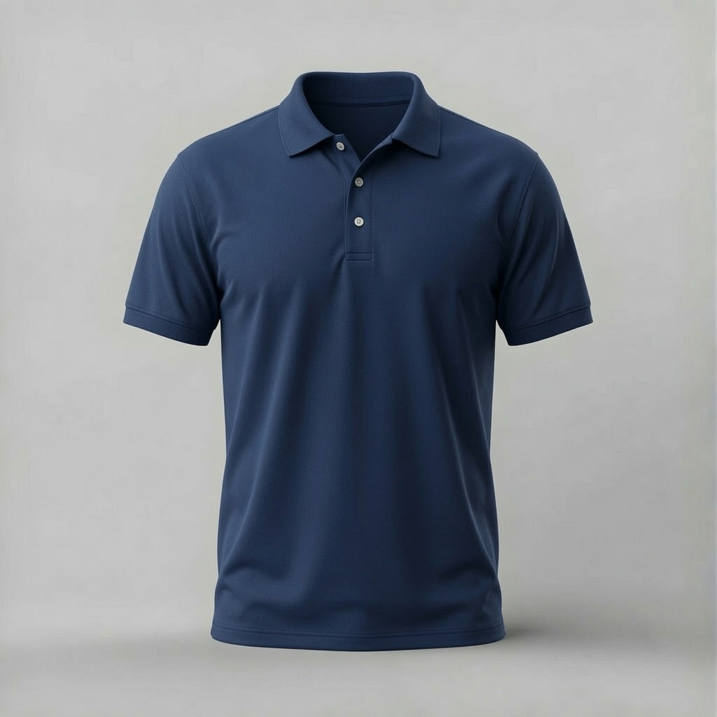 Plain Honeycombed Polo T-Shirt