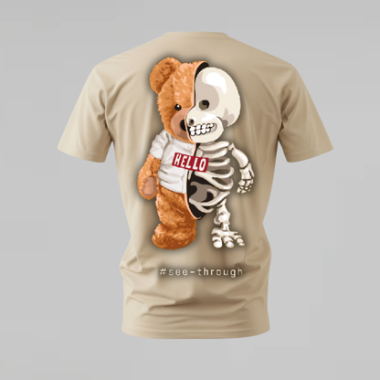 SEE THROUGH Teddy Skeleton Graphic T-Shirt