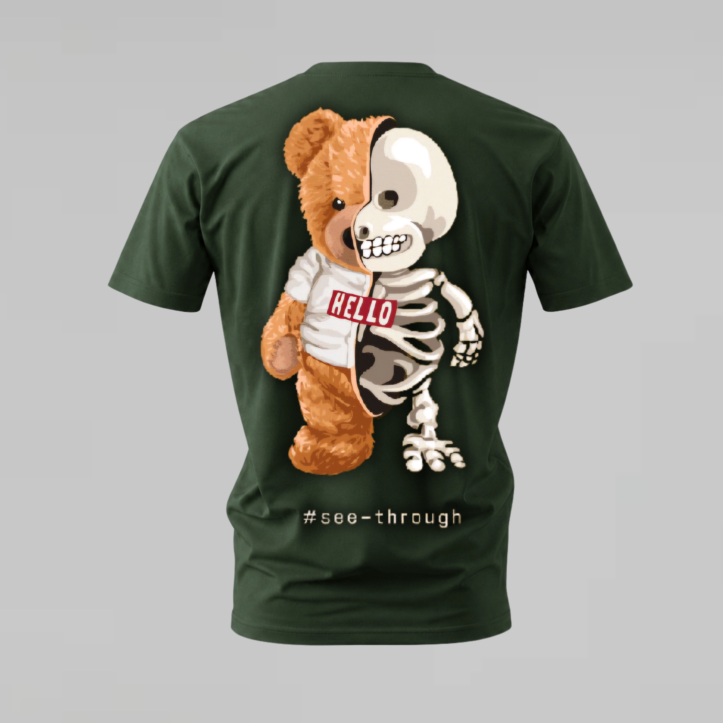 SEE THROUGH Teddy Skeleton Graphic T-Shirt