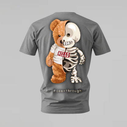 SEE THROUGH Teddy Skeleton Graphic T-Shirt