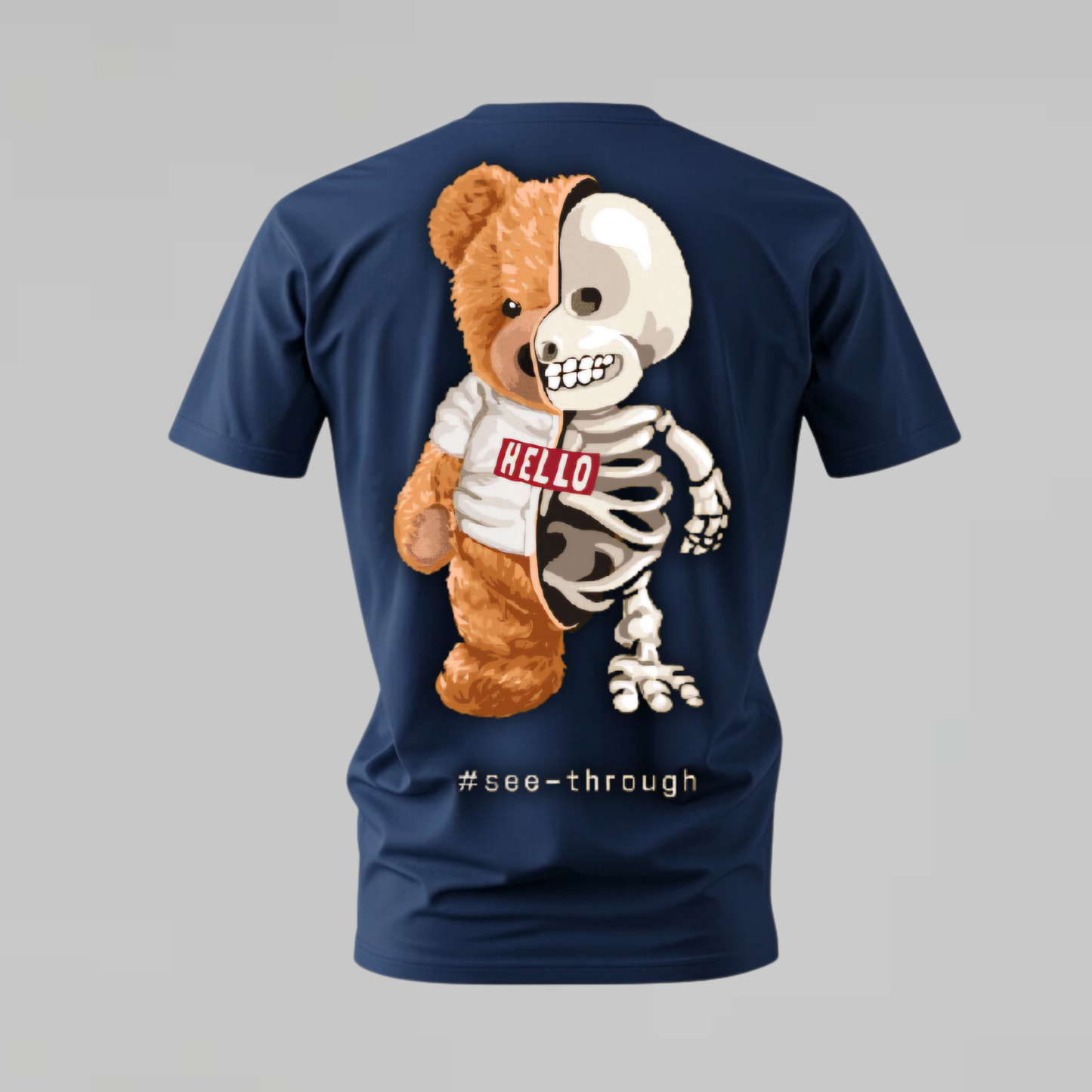 SEE THROUGH Teddy Skeleton Graphic T-Shirt