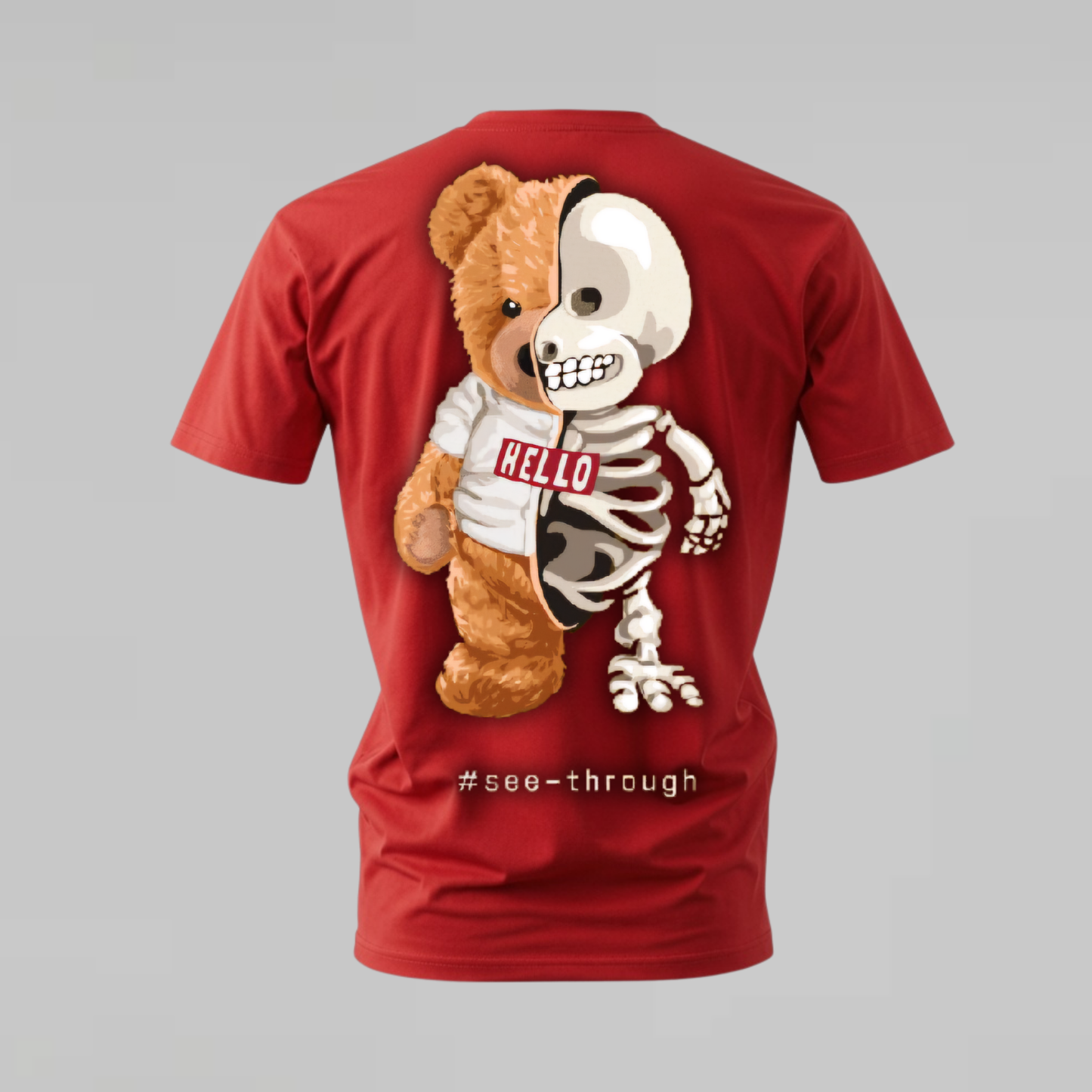 SEE THROUGH Teddy Skeleton Graphic T-Shirt