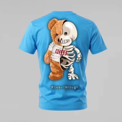 SEE THROUGH Teddy Skeleton Graphic T-Shirt