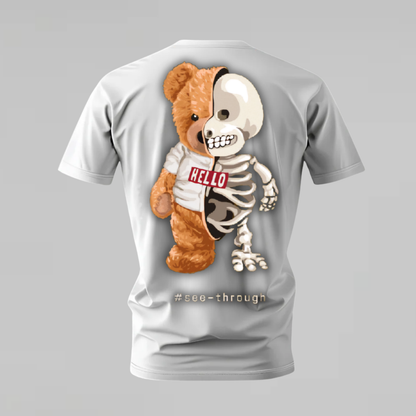 SEE THROUGH Teddy Skeleton Graphic T-Shirt