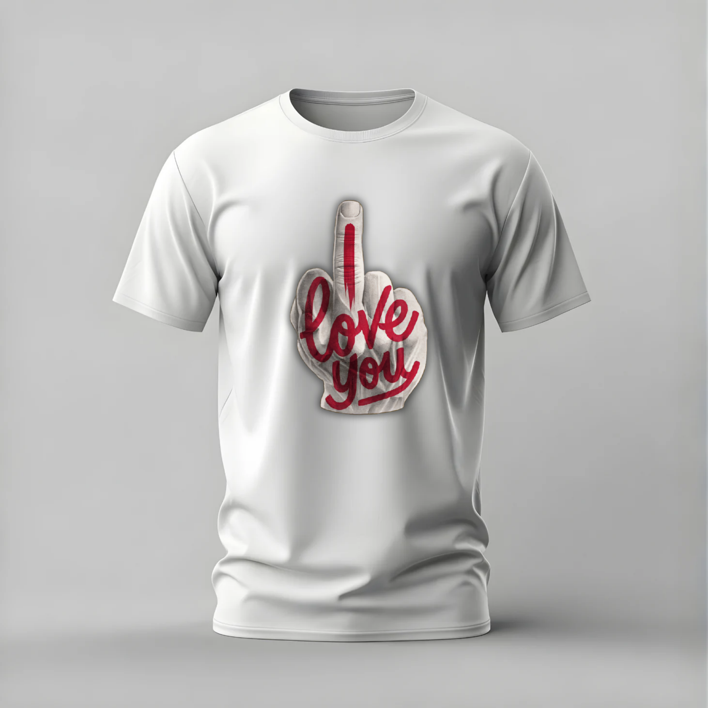I LOVE YOU Middle Finger Graphic T-Shirt
