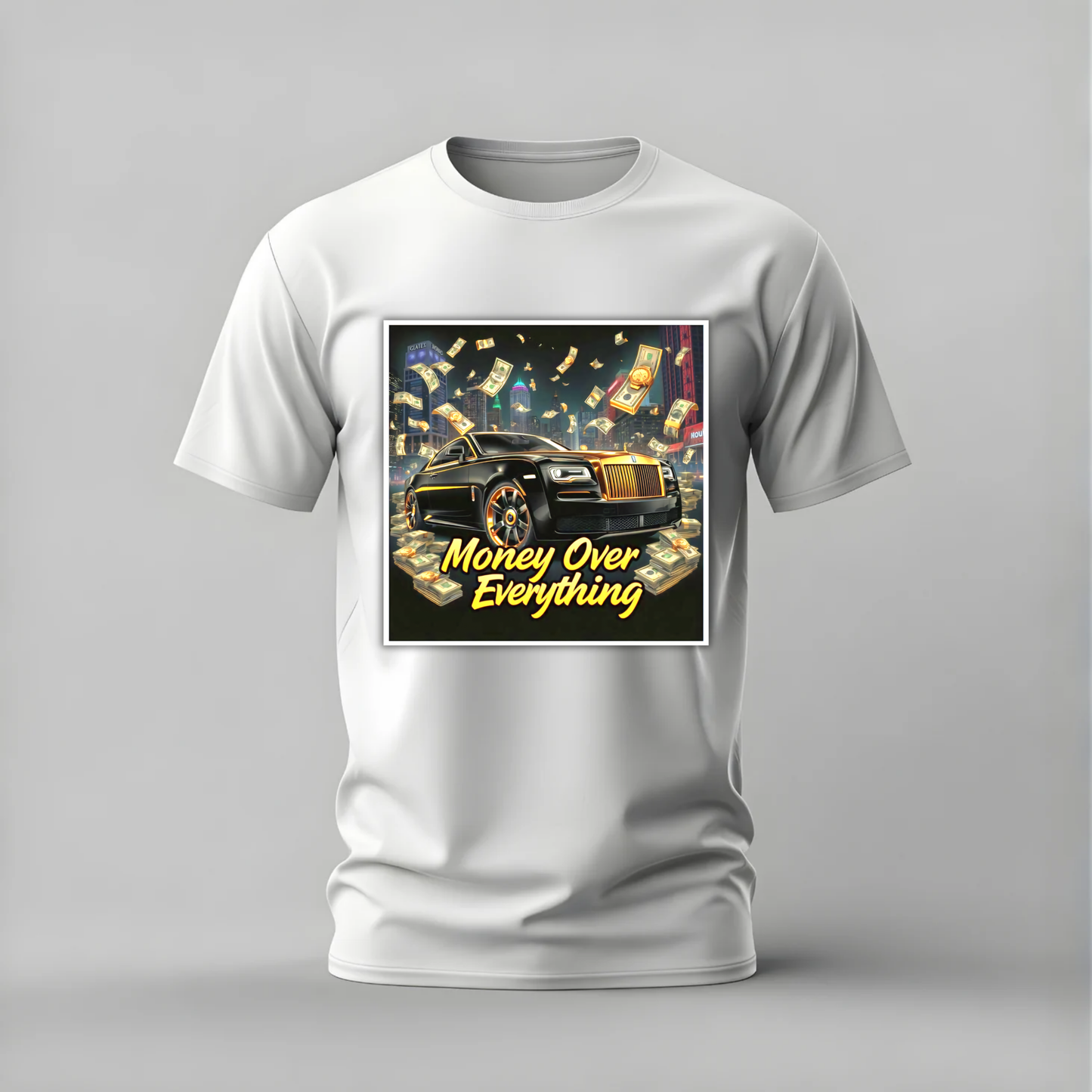 MONEY OVER EVERYTHING Rolls-Royce Graphic T-Shirt