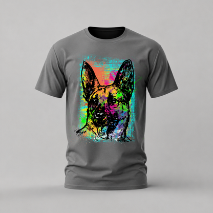 NEON DOG Portrait Graphic T-Shirt