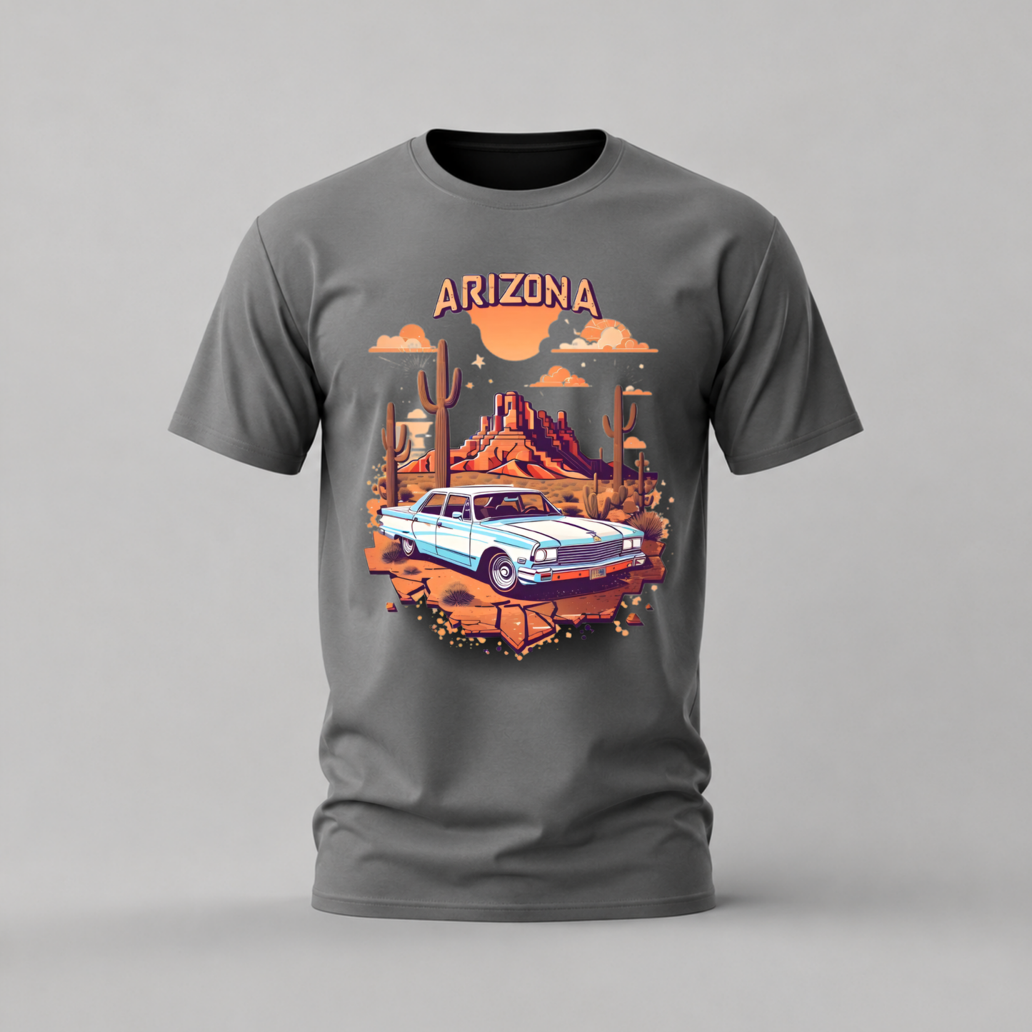 ARIZONA Desert Car Graphic T-Shirt