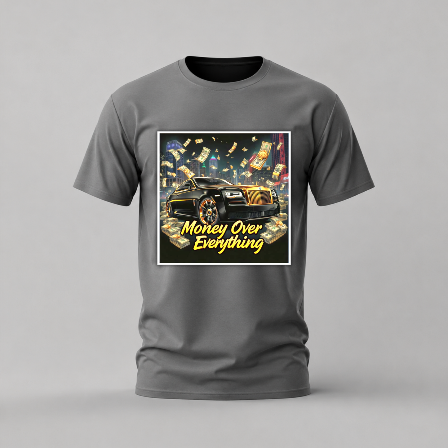 MONEY OVER EVERYTHING Rolls-Royce Graphic T-Shirt
