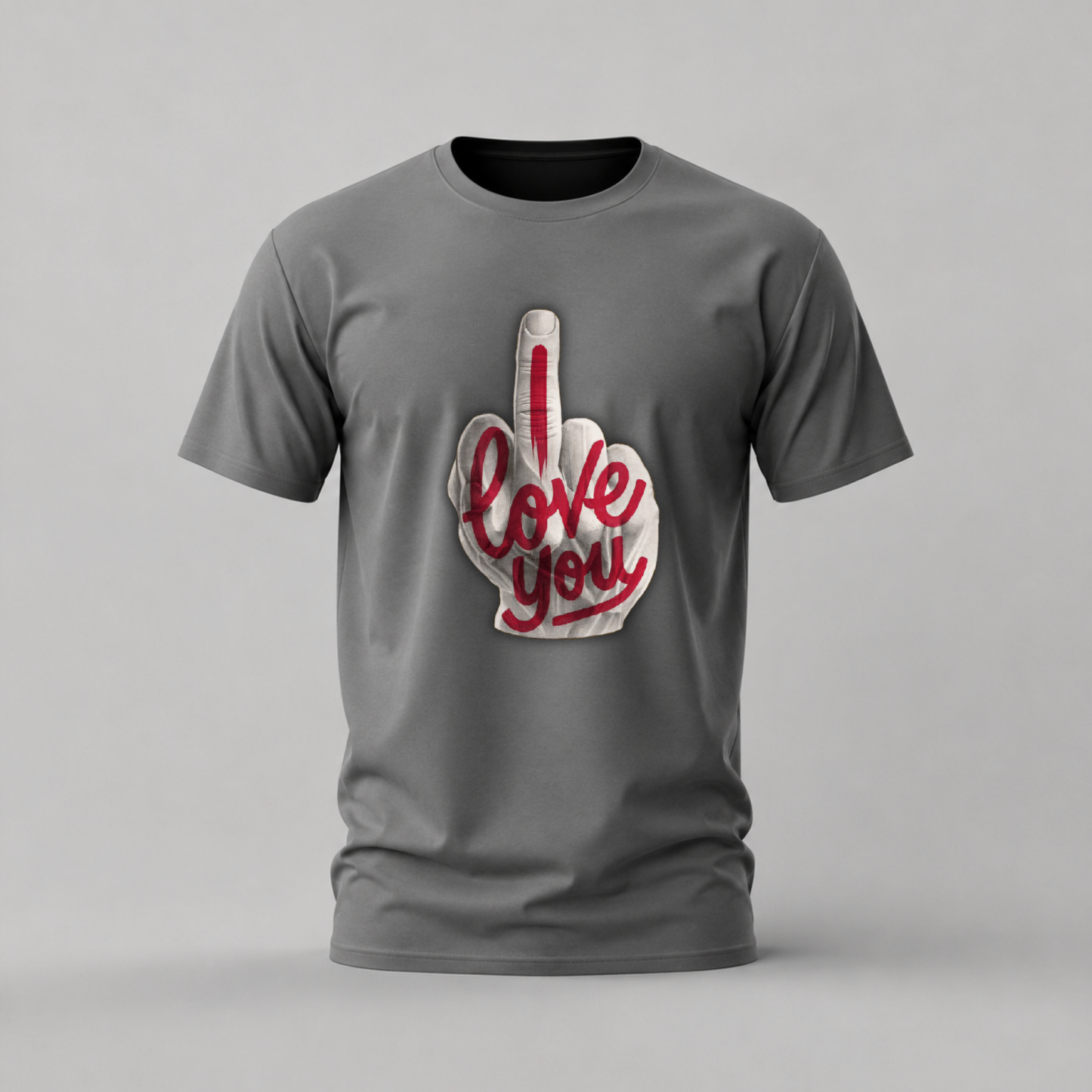 I LOVE YOU Middle Finger Graphic T-Shirt