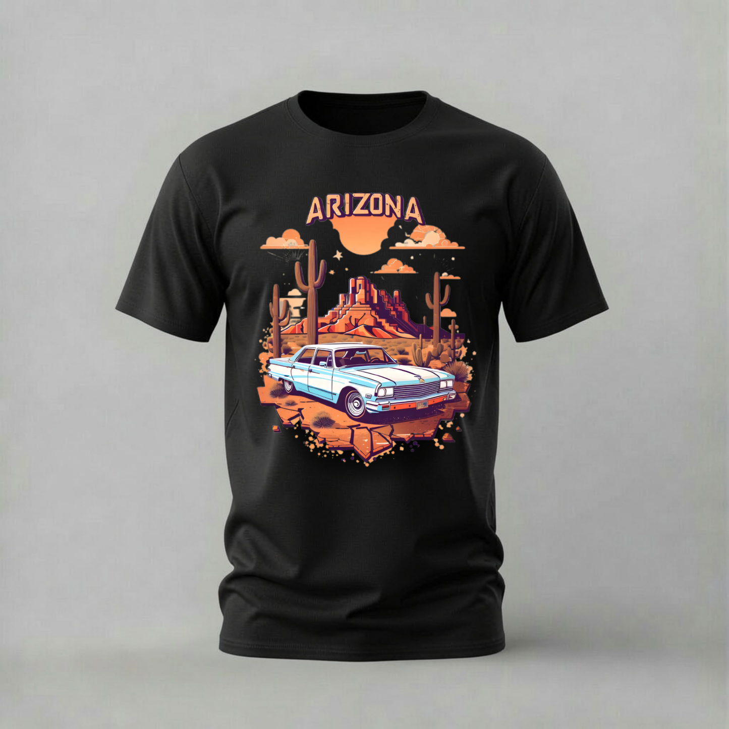 ARIZONA Desert Car Graphic T-Shirt
