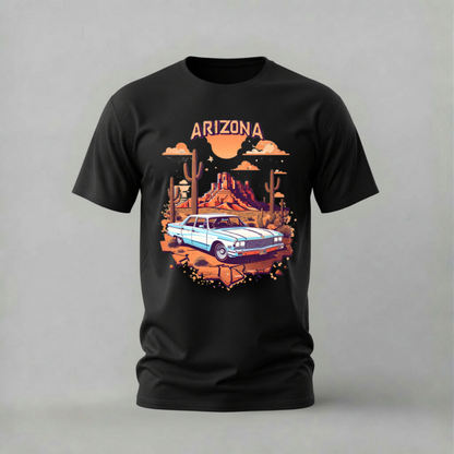 ARIZONA Desert Car Graphic T-Shirt