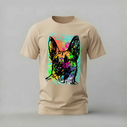 NEON DOG Portrait Graphic T-Shirt