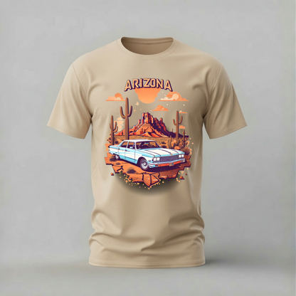 ARIZONA Desert Car Graphic T-Shirt