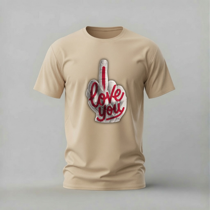 I LOVE YOU Middle Finger Graphic T-Shirt
