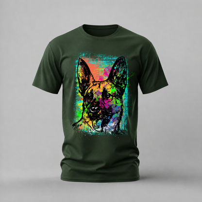 NEON DOG Portrait Graphic T-Shirt