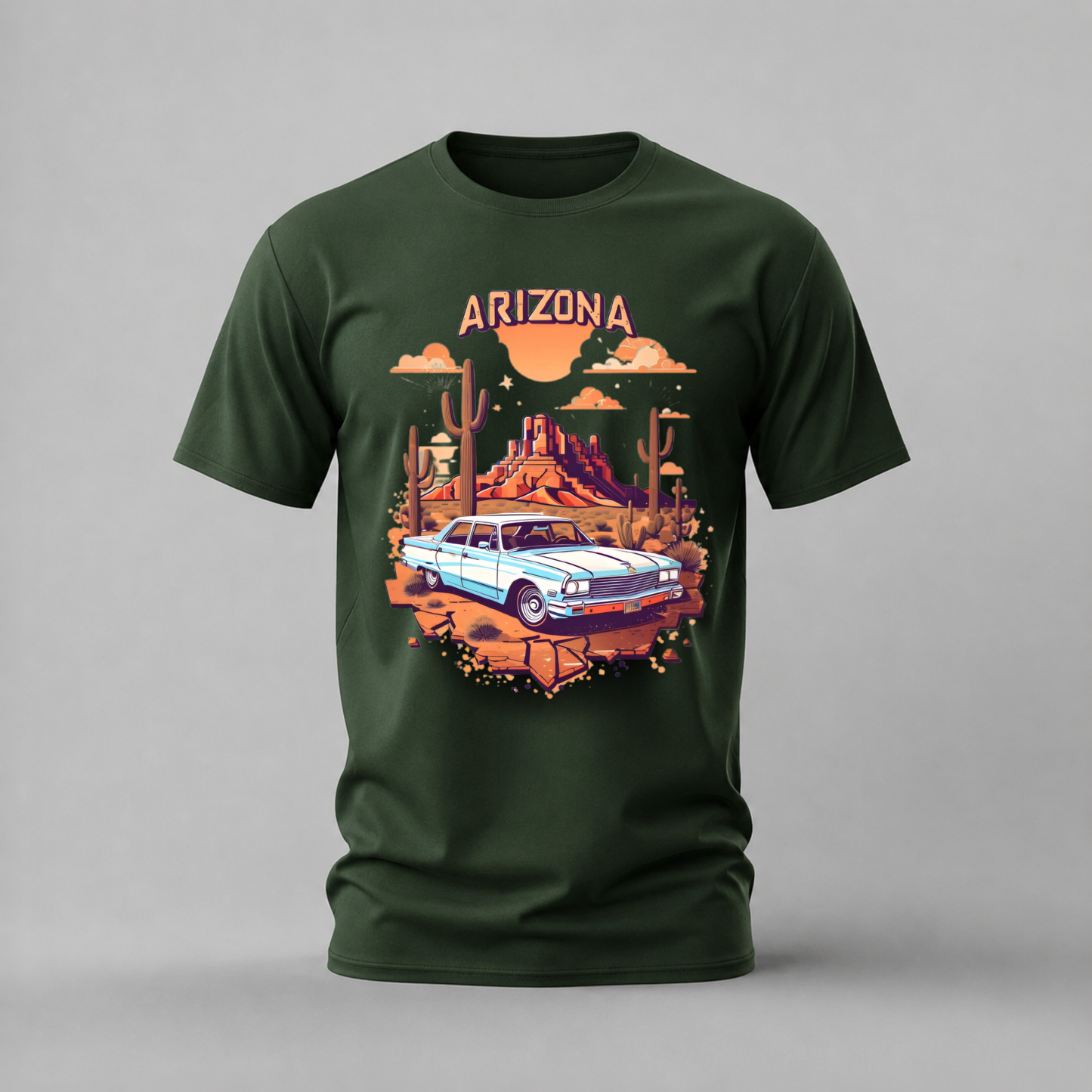 ARIZONA Desert Car Graphic T-Shirt
