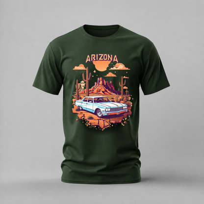 ARIZONA Desert Car Graphic T-Shirt