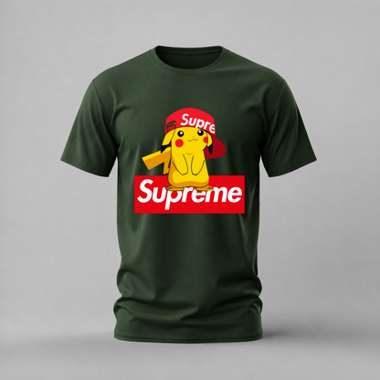 SUPREME PIKACHU Graphic T-Shirt