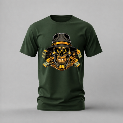 MONEY SKULL Graphic T-Shirt