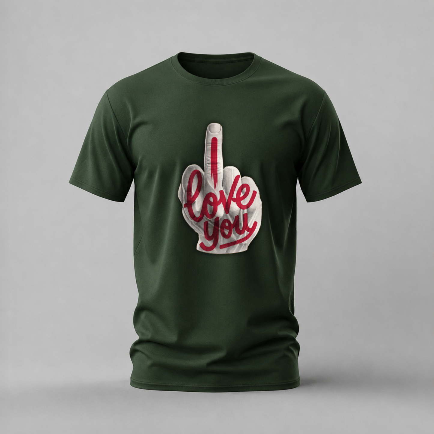 I LOVE YOU Middle Finger Graphic T-Shirt