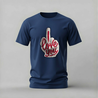 I LOVE YOU Middle Finger Graphic T-Shirt