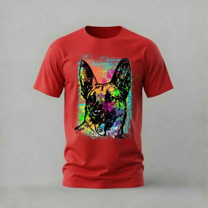 NEON DOG Portrait Graphic T-Shirt