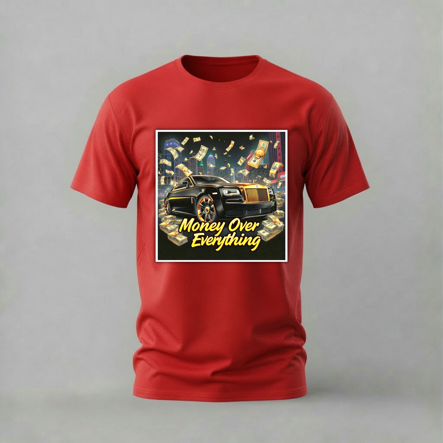 MONEY OVER EVERYTHING Rolls-Royce Graphic T-Shirt