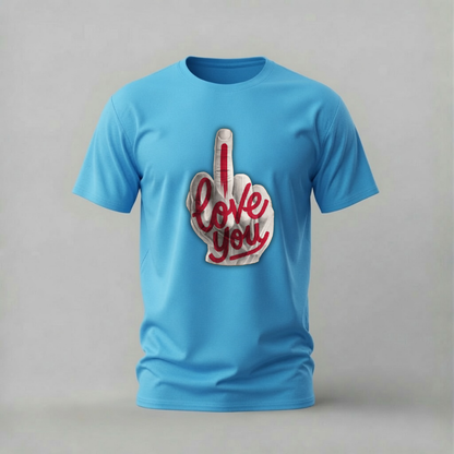 I LOVE YOU Middle Finger Graphic T-Shirt