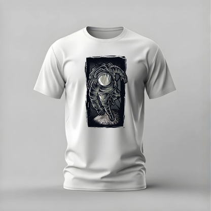 astronaut tshirt; moon astronaut shirt; space graphic tee; astronaut moon tshirt; cosmic explorer shirt; unisex space tee; men cotton tshirt; half sleeve printed tshirt; streetwear; casual wear; astronaut merch; space graphic shirt