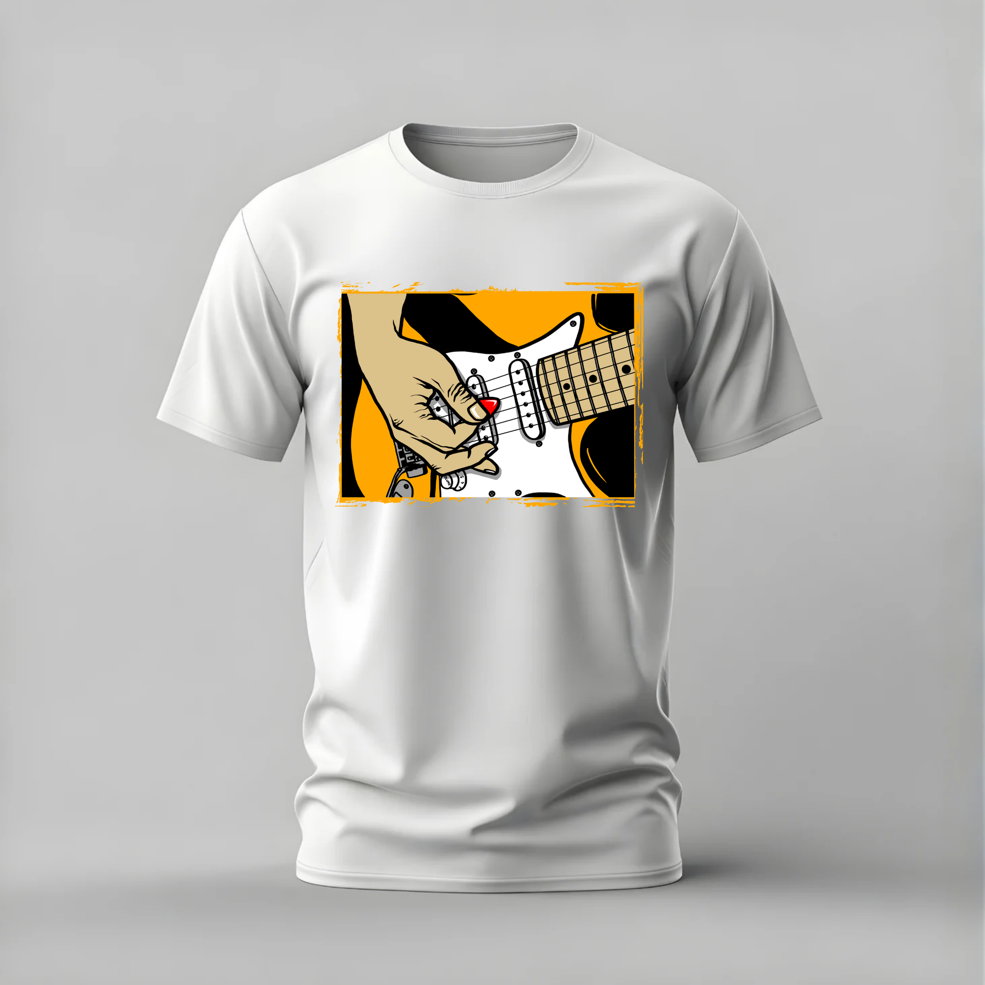 electric guitar tshirt; guitar hand shirt; electric guitar graphic tee; musician tshirt; rock guitar shirt; unisex guitar tee; men cotton tshirt; half sleeve printed tshirt; streetwear; casual wear; guitar merch; music graphic shirt