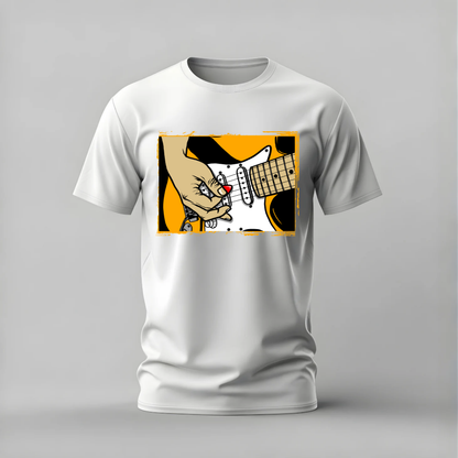 electric guitar tshirt; guitar hand shirt; electric guitar graphic tee; musician tshirt; rock guitar shirt; unisex guitar tee; men cotton tshirt; half sleeve printed tshirt; streetwear; casual wear; guitar merch; music graphic shirt