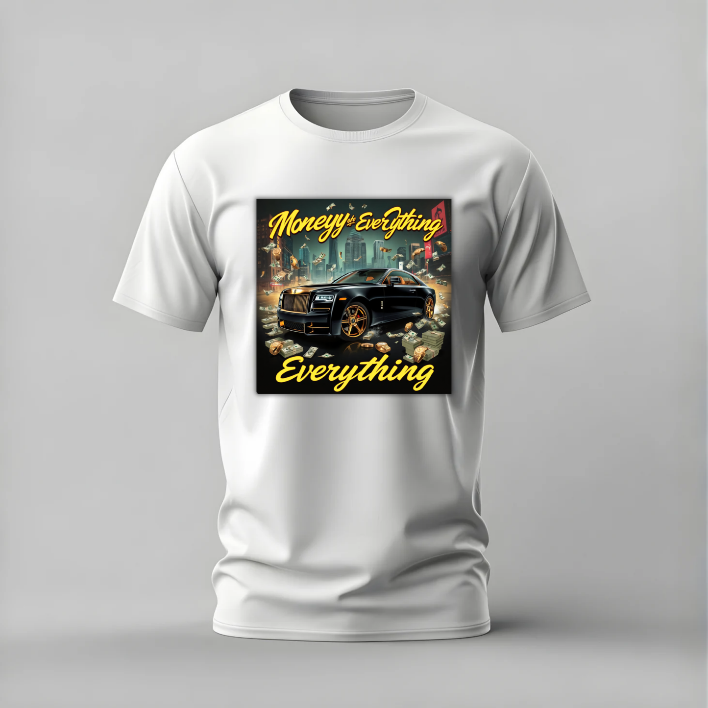 money over everything tshirt; rolls royce shirt; money over everything graphic tee; luxury car tshirt; cash car shirt; unisex luxury tee; men cotton tshirt; half sleeve printed tshirt; streetwear; casual wear; money merch; luxury graphic shirt