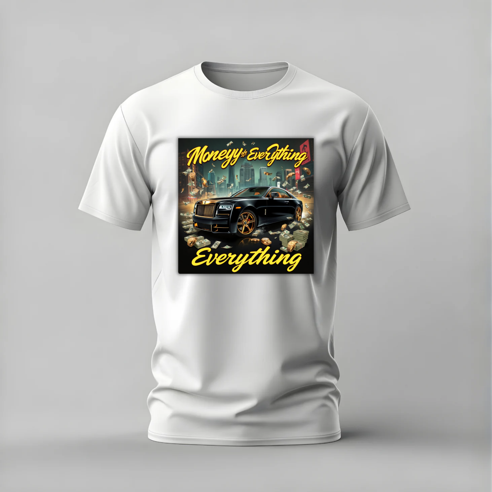 money over everything tshirt; rolls royce shirt; money over everything graphic tee; luxury car tshirt; cash car shirt; unisex luxury tee; men cotton tshirt; half sleeve printed tshirt; streetwear; casual wear; money merch; luxury graphic shirt