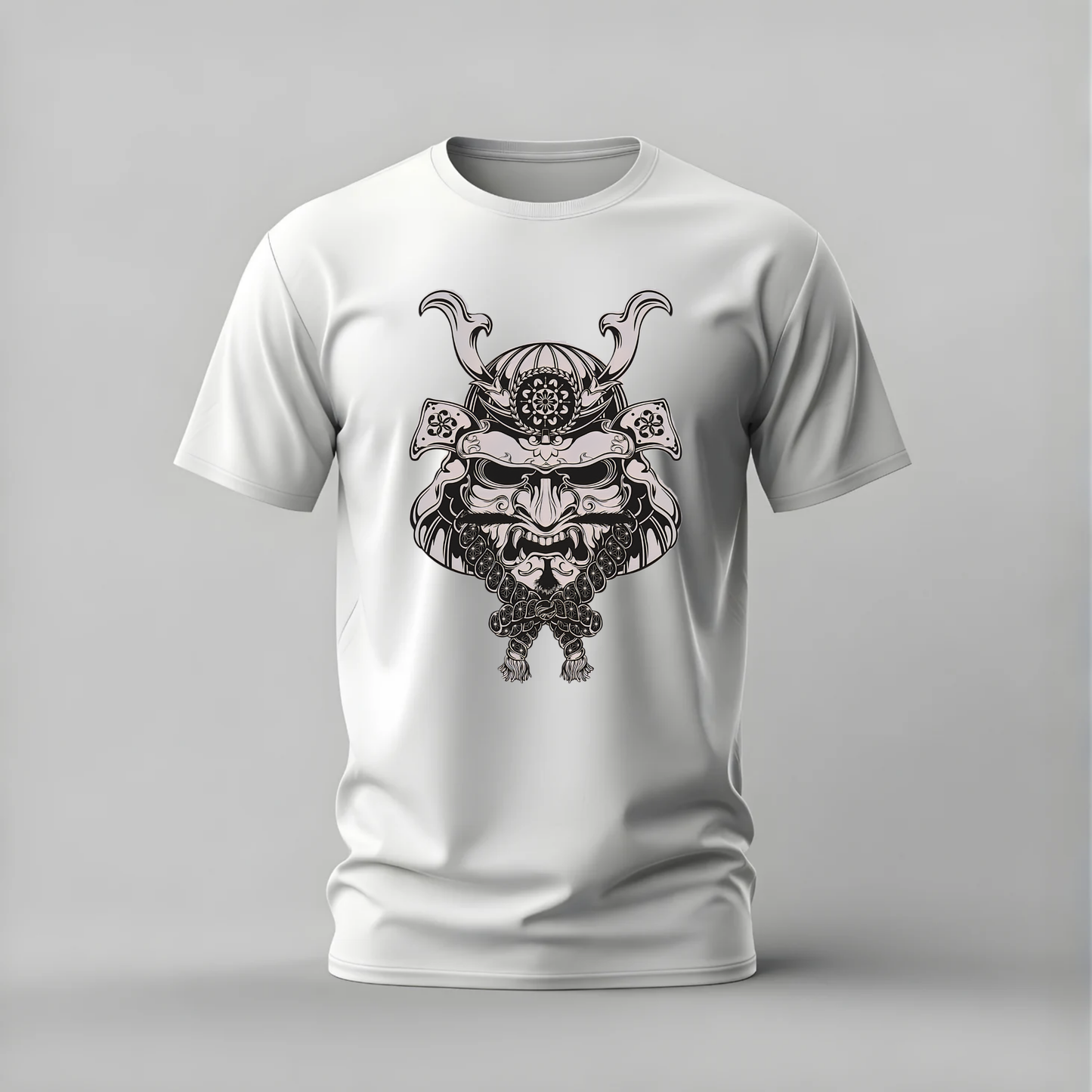 samurai mask tshirt; japanese kabuto shirt; samurai graphic tee; warrior mask tshirt; japanese samurai shirt; unisex samurai tee; men cotton tshirt; half sleeve printed tshirt; streetwear; casual wear; samurai merch; mask graphic shirt