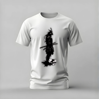 samurai silhouette tshirt; warrior shirt; samurai graphic tee; japanese warrior tshirt; dark samurai shirt; unisex samurai tee; men cotton tshirt; half sleeve printed tshirt; streetwear; casual wear; samurai merch; silhouette graphic shirt