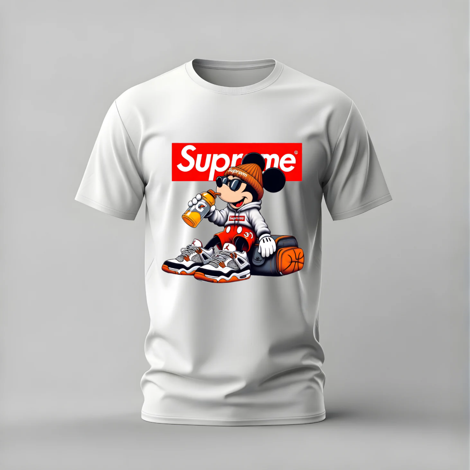 supreme mickey tshirt; mickey mouse streetwear shirt; supreme mickey graphic tee; cool mickey tshirt; disney streetwear shirt; unisex mickey tee; men cotton tshirt; half sleeve printed tshirt; streetwear; casual wear; mickey merch; disney graphic shirt