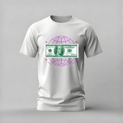 world control tshirt; ambition money shirt; world control graphic tee; 100 dollar bill tshirt; money ambition shirt; unisex hustle tee; men cotton tshirt; half sleeve printed tshirt; streetwear; casual wear; money merch; ambition graphic shirt