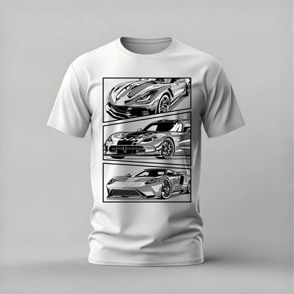 american supercars tshirt; corvette viper shirt; ford gt graphic tee; muscle supercar tshirt; unisex car tee; men cotton tshirt; half sleeve printed tshirt; car merch; casual wear