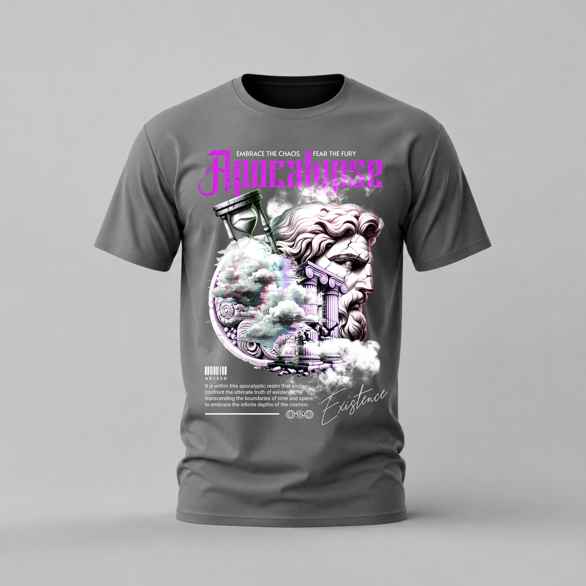apocalypse tshirt; classical statue shirt; chaos graphic tee; end times design tshirt; unisex graphic tee; men cotton tshirt; half sleeve printed tshirt; dark art merch; casual wear
