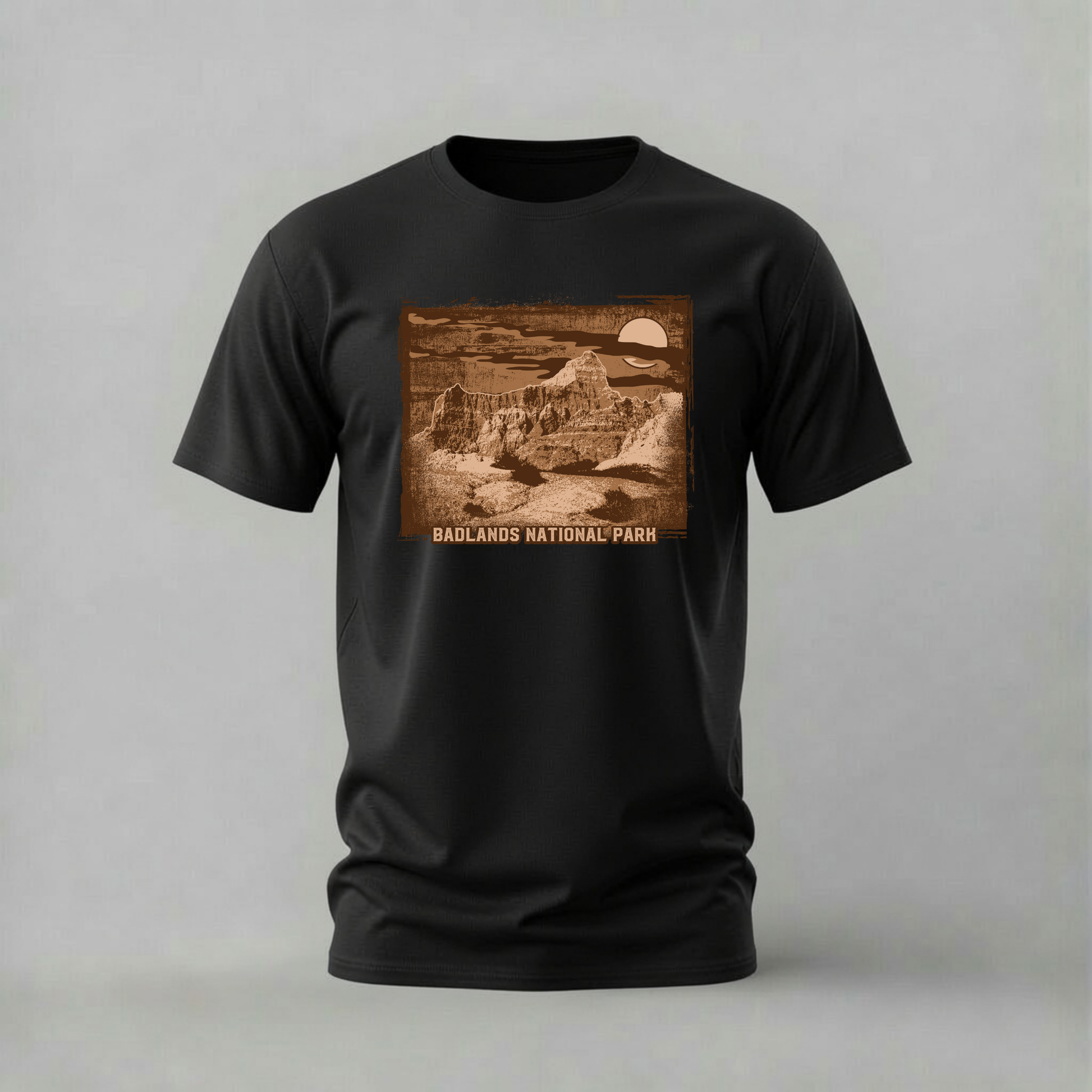 badlands national park tshirt; badlands landscape shirt; national park graphic tee; desert mountain tshirt; outdoor park shirt; unisex badlands tee; men cotton tshirt; half sleeve printed tshirt; streetwear; casual wear; national park merch; landscape graphic shirt
