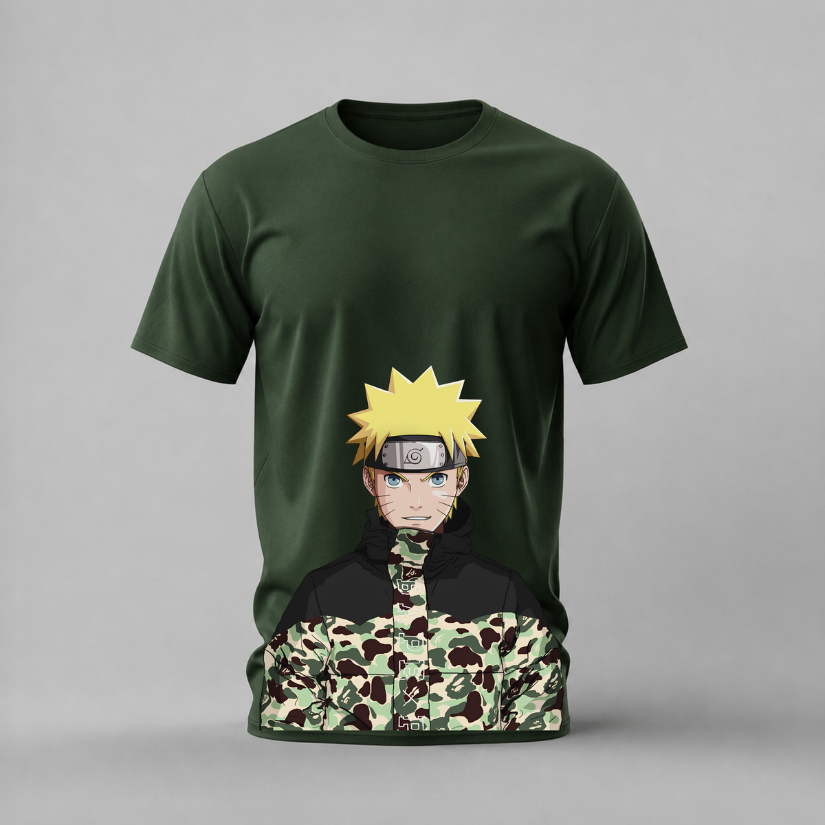 bape naruto tshirt; camo naruto shirt; bape jacket graphic tee; streetwear naruto tshirt; unisex bape naruto tee; men cotton tshirt; half sleeve printed tshirt; anime merch; casual wear