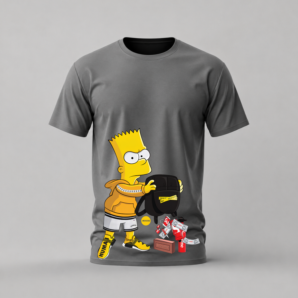 bart supreme tshirt; simpson streetwear shirt; bart hype graphic tee; supreme bart tshirt; unisex bart supreme tee; men cotton tshirt; half sleeve printed tshirt; cartoon merch; casual wear