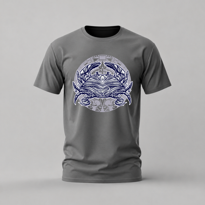 blue crab tshirt; ocean crab shirt; marine crab graphic tee; seafood crab tshirt; coastal crab shirt; unisex crab tee; men cotton tshirt; half sleeve printed tshirt; streetwear; casual wear; crab merch; ocean graphic shirt