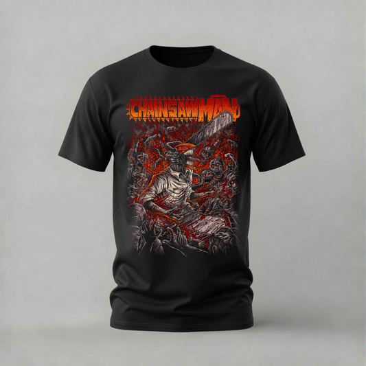 chainsaw man tshirt; denji devil shirt; chainsaw man graphic tee; bloody chainsaw tshirt; unisex chainsaw man tee; men cotton tshirt; half sleeve printed tshirt; anime merch; casual wear