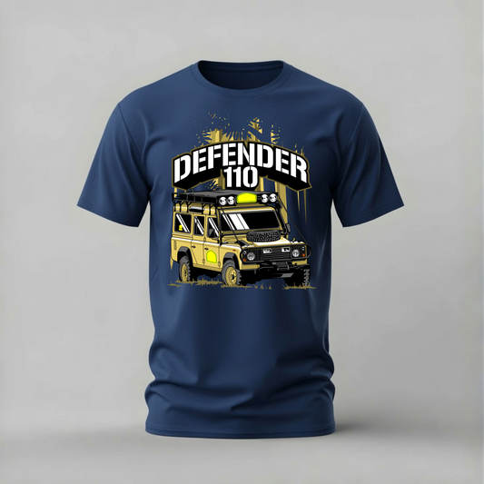 defender 110 tshirt; land rover shirt; off-road graphic tee; defender adventure tshirt; unisex car tee; men cotton tshirt; half sleeve printed tshirt; car merch; casual wear