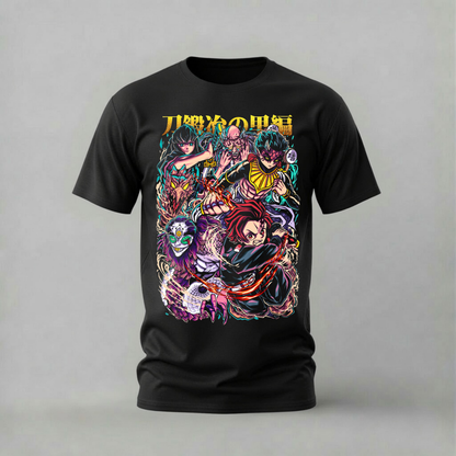 demon slayer swordsmith tshirt; tanjiro group shirt; kimetsu no yaiba graphic tee; swordsmith village tshirt; unisex demon slayer tee; men cotton tshirt; half sleeve printed tshirt; anime merch; casual wear