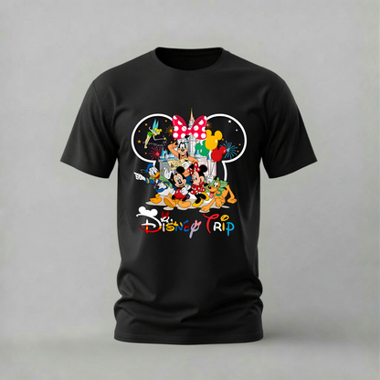 disney trip tshirt; mickey friends shirt; disney characters graphic tee; disney vacation tshirt; mickey minnie donald shirt; unisex disney tee; men cotton tshirt; half sleeve printed tshirt; streetwear; casual wear; disney merch; family trip graphic shirt

