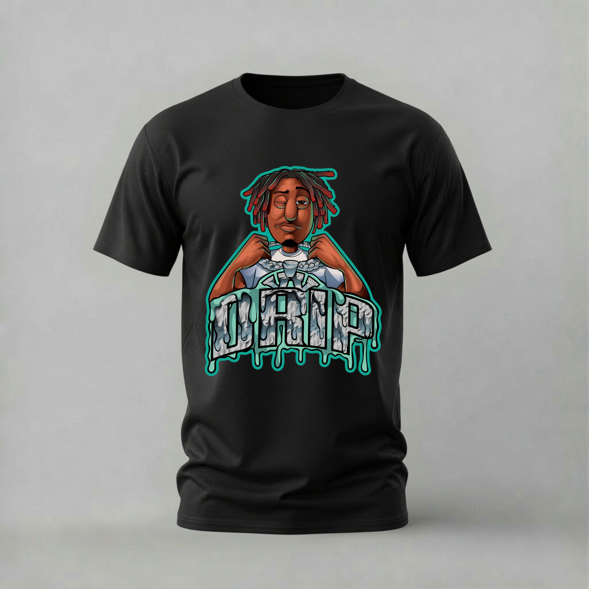 drip tshirt; cartoon rapper shirt; drip graphic tee; icy drip tshirt; streetwear drip shirt; unisex hip hop tee; men cotton tshirt; half sleeve printed tshirt; streetwear; casual wear; drip merch; rapper graphic shirt
