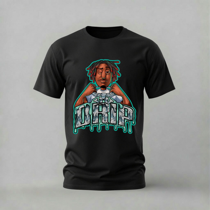 drip tshirt; cartoon rapper shirt; drip graphic tee; icy drip tshirt; streetwear drip shirt; unisex hip hop tee; men cotton tshirt; half sleeve printed tshirt; streetwear; casual wear; drip merch; rapper graphic shirt
